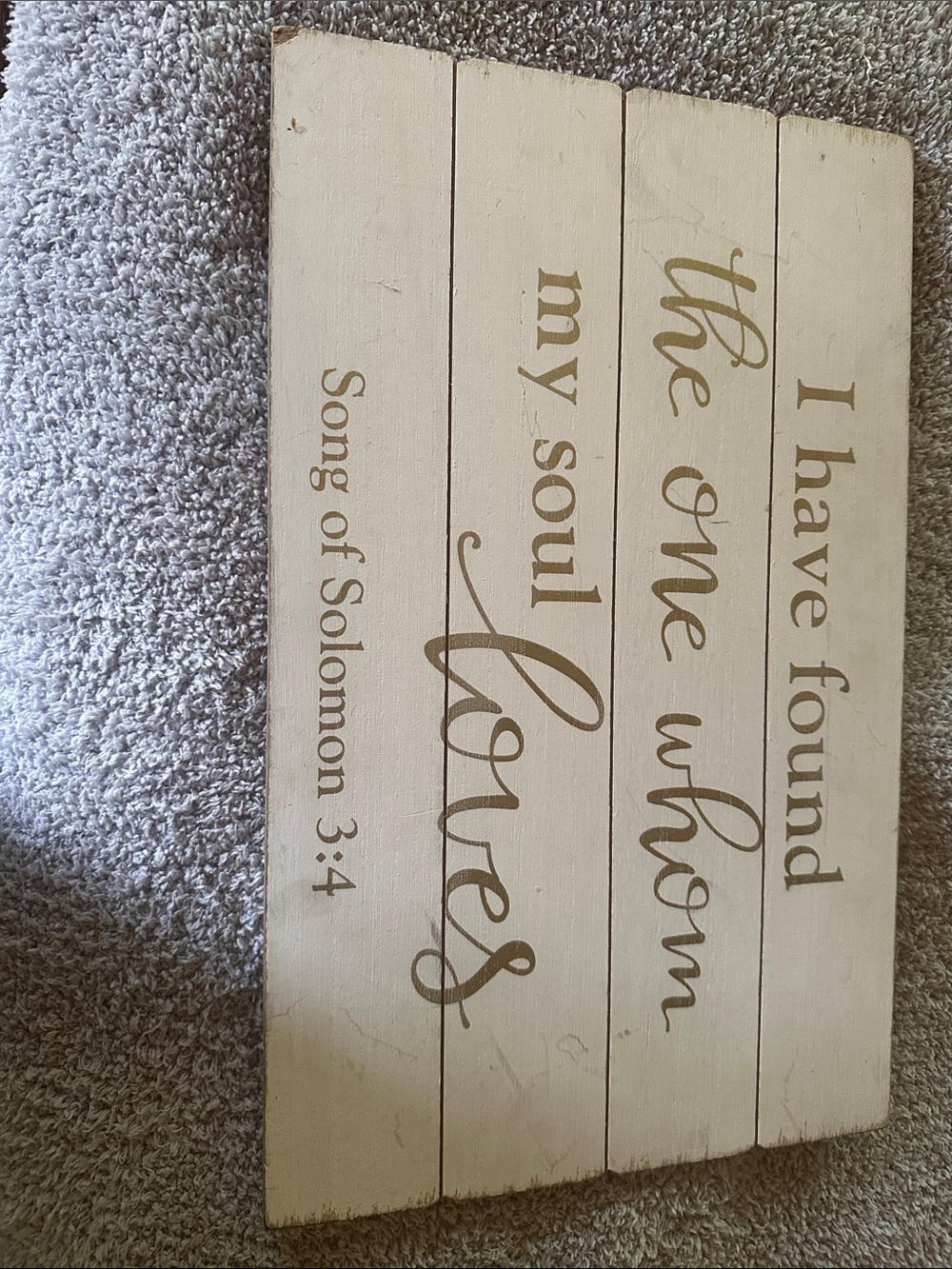 Cream and Gold "I Have Found the One" Wall Plaque - Inspirational Home Decor